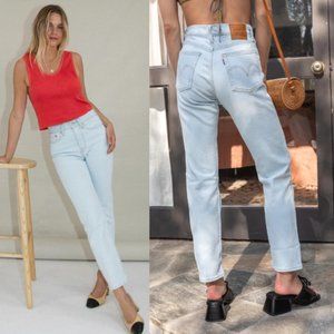 Levi's Wedgie Straight Leg Button Fly Jeans Light Wash plus size 32